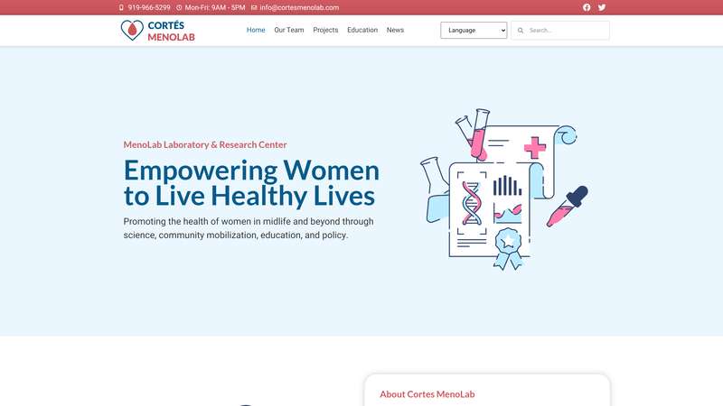 Website screen shot of cortesmenolab.com