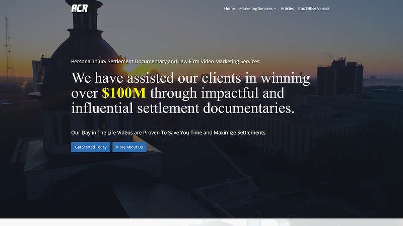 Website Screenshot of ACR Video Productions